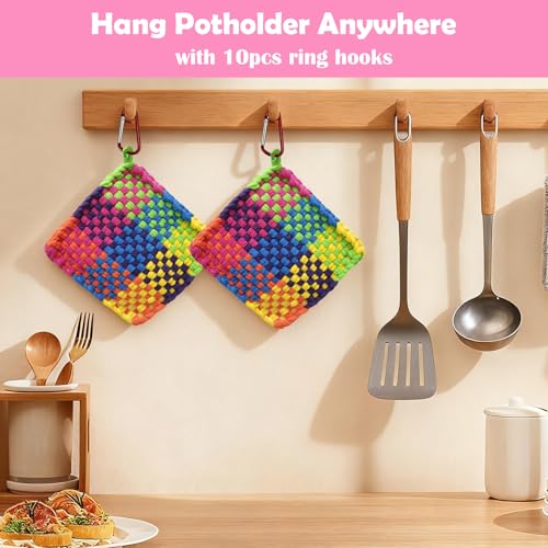 OYACH 7inch Cotton Potholder Metal Weaving Loom Loop,440 Potholder Loom Kit - color: Weaving Loom Kits