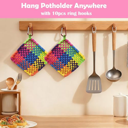OYACH 7inch Cotton Potholder Metal Weaving Loom Loop,440 Potholder Loom Kit - color: Weaving Loom Kits