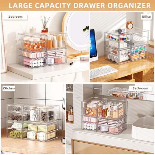 Stackable Storage Drawers, Acrylic Organizers,7 Drawers - size: 7 Drawers