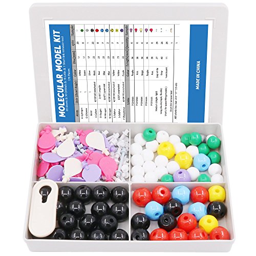 Swpeet 178 Pcs Molecular Model Kit for Inorganic & Organic Molecular Model Teacher and 16 Years and Over Teenages Kit - 69 Atoms & 30 Orbitals & 78 Links & 1 Short Link Remover Tool - Science Toys - style: 178 Pieces Molecular Model Kit