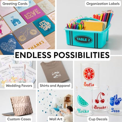 Cricut Deluxe All‑in‑One Sampler Kit for Cricut Joy Machines- 40+ Piece Bundle with Vinyl, Heat Transfer Vinyl, Card Sets with Pens & Instructional Guides, Beginner Die-Cutting Machine Materials Pack - color: Deluxe Sampler