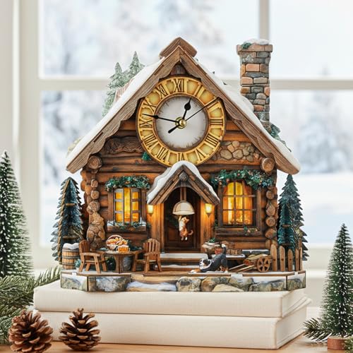 3D Wooden Puzzle for Adults - Swiss Chalet Clock - color: Swiss Chalet Clock