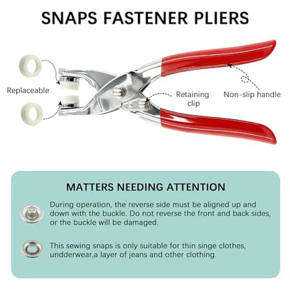 240 Sets Snaps Buttons Fastener kit Hollow Steel Prong Snaps Buttons with Pliers Press Tool for DIY Crafts Clothes Hats Bags Sewing (Hollow & Solid) - style: 240 Sets (Hollow & Solid)