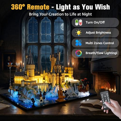 BrickSoul RC Light Kit for LEGO Hogwarts Castle 76419 Set, Lights Only - size: 76419 Premium Remote Light Kit