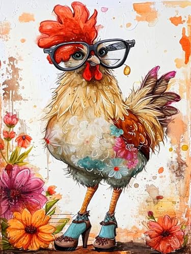 Ekuxom Chicken Diamond Art Kits for Adults-Diamond Painting - color: Chicken-1