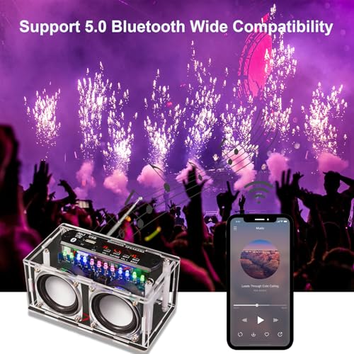 DIY Bluetooth Speaker Radio Soldering Kit, Radio Audio Soldering Kit, Bluetooth-Compatible LED Speaker Soldering Project, DIY Soldering Kit for College High School Education