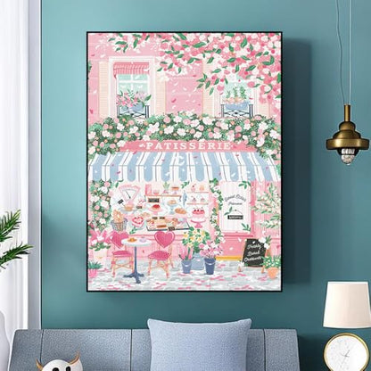 Ekuxom 5D Diamond Art Kits for Adults-Sakura City Diamond Painting - color: Sakura