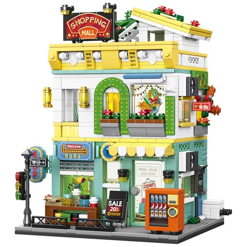 City Street View Building Blocks, Modular Architecture Model - color: Lemon