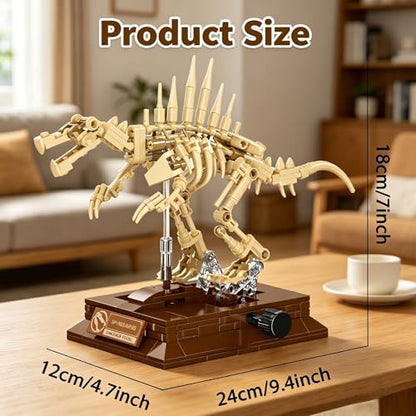 DRZYJ Spinosaurus Dinosaur Fossil Building Set, 268Pcs Movable Spinosaurus Skeleton Model Kit with Museum Display Stand, Educational Dinosaur Toy for Kids 8+, Great Gift for Dinosaur Collectors - style: Spinosaurus