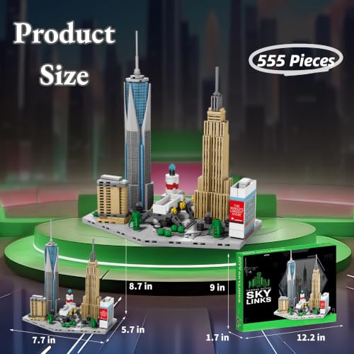 Architecture New York Skyline Building Set 3D Collection Model, Iconic Empire State Building Model Home Office Décor, Unique Collectible Gift for Adults Travel or Architecture Enthusiasts - style: New York Skyline