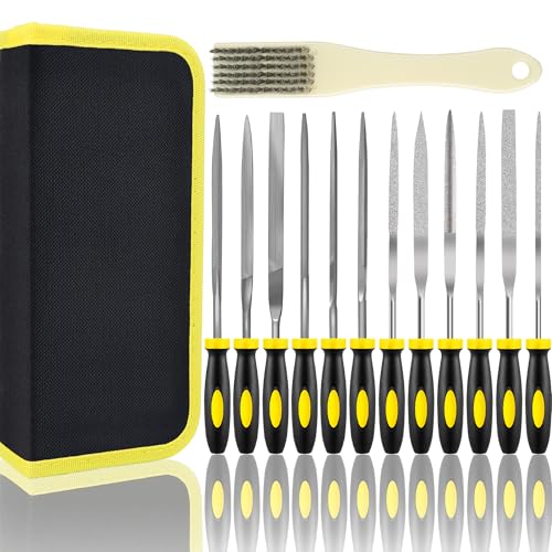 Small File Set, 13 Pcs Needle Diamond File - color: Black-13pcs