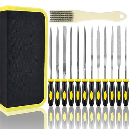 Small File Set, 13 Pcs Needle Diamond File - color: Black-13pcs