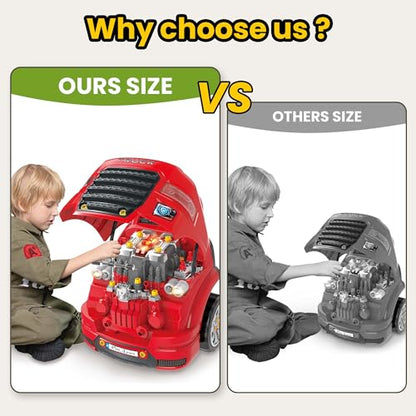 iPlay, iLearn Large Truck Engine Toy, Kids Mechanic Car for Toddler Age 3-5