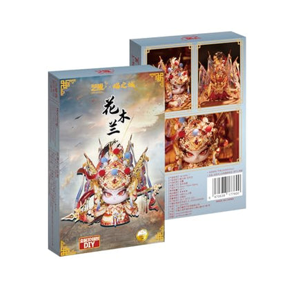 MU 3D Metal Puzzles Building Hua Mulan Figurine Character Themed Kitten Kitty, Women Hero Cat Figure Metal Model Kits Miniature Build, Assembling DIY Sets Hobby Birthday Gifts Home Desk Office Decor - style: Mulan