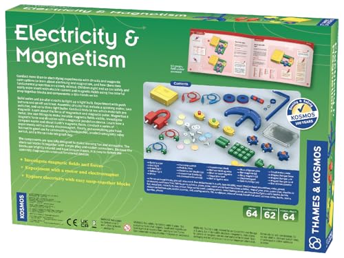 Thames & Kosmos Electricity & Magnetism Science Kit | 62 Safe Experiments Investigating Magnetic Fields & Forces for Ages 8+ | Assemble Electric Circuits with Easy Snap-Together Blocks