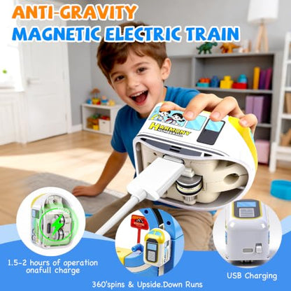 Magnetic Train Track Set, Electric Magnetic Train for Kids 3 4 5 6 7 8 Years Old, 3D STEM Educational Toy to Spark Imagination, Perfect Christmas Birthday Gift