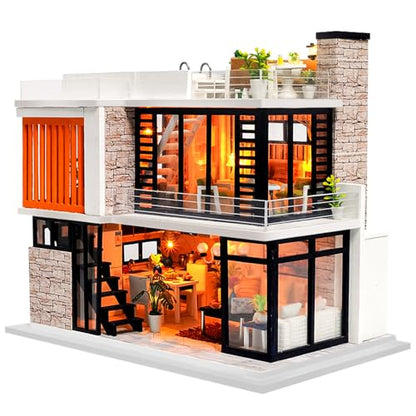 Spilay DIY Miniature House Kit for Adults, Miniature Dollhouse Building Kit - color: Florence