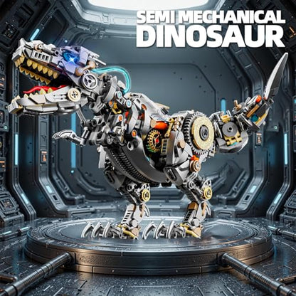 HJPLPXH Mechanical T-Rex Dinosaur Building Set with LED Lights & Motor - style: Motor T-Rex