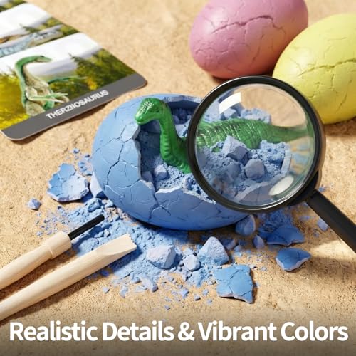 24 Pack Colorful Dinosaur Eggs, Excavation Kit with Learning Cards - style: 24 Dinosaur Eggs(Colorful)