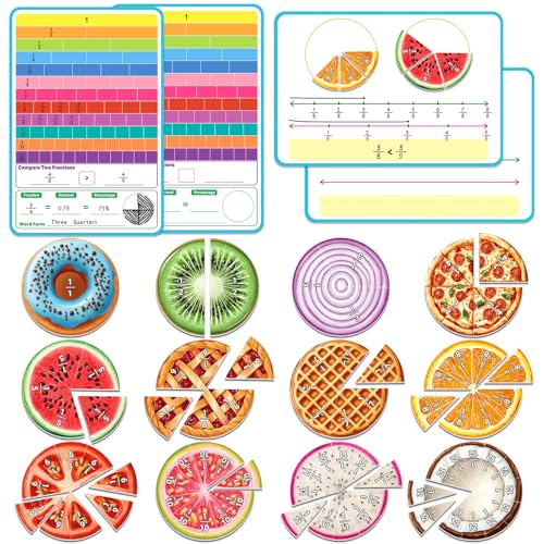 Magnetic Fraction Tiles & Circles, Bars, Math Manipulatives