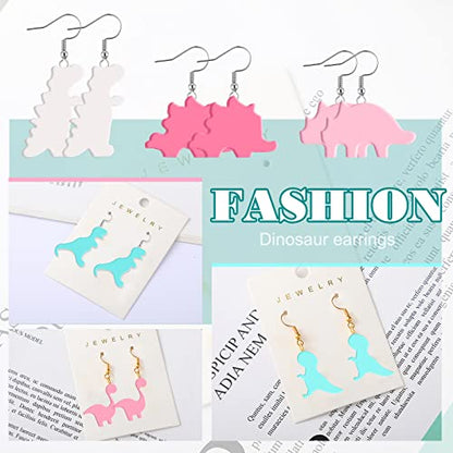 14 Pcs Dinosaur Polymer Clay Cutters Mini Dinosaur Shaped Clay Cutters Earring Making Tool Kit Cute Jewelry Modeling Polymer DIY Supplies Embossing Animal Earring Molds School Holidays Birthday Gift