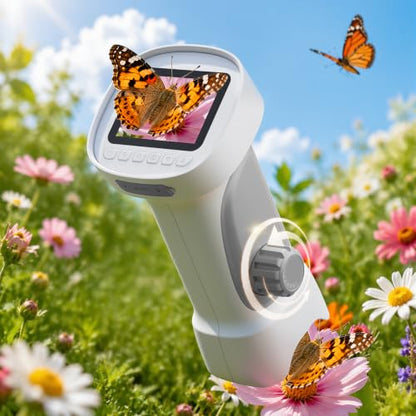 1000X Handheld Digital Microscope for Kids with 2.4" IPS Screen - color: Gray