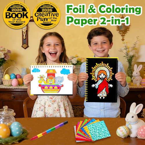 FUNNYB&G Foil Art Craft Kit for Kids, Sparkly Birthday Gift Toy for Kids - style: Christian
