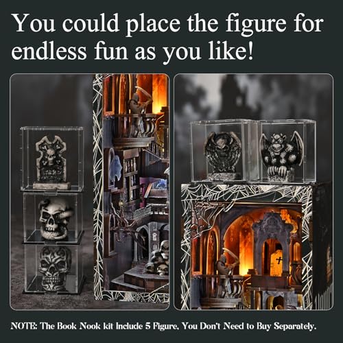 MiniCity Haunting Relics Book Nook Kit for Adult, DIY Miniature House Kit - color: Haunting Relics