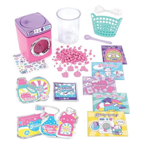 Make It Real: Purr-FECT Wash 'N Bead Bracelets - 141pc, DIY Jewelry Craft Kit, Design-Make 5 Charm Bracelets, Spin to Style, Bead Cleaning, Kids 8+