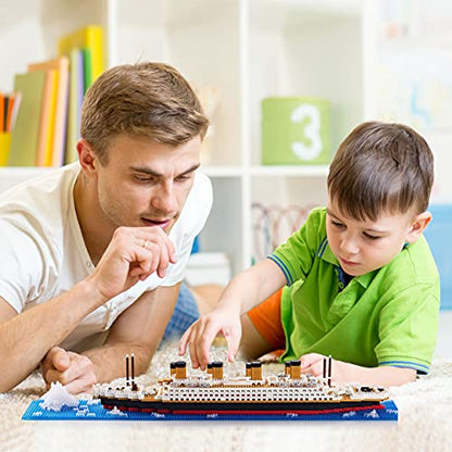 JXRLMB Titanic Ship Model Building Block Set for Adults Cruise Ship MIicro Blocks DIY Educational Toys for Kids Ages of 14+ 1872 Pieces - color: Titanic