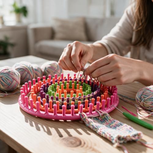 novelinks Round Knitting Looms Kit, Set of 10 Plastic Looms Knitting - size: Round Loom Set (Pack of 2)