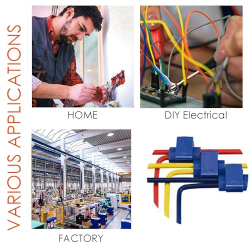 125pcs Solderless Quick Splice Wire Connectors,22-10 Gauge Lock Snap Electrical Wire Crimp Terminals Connector Assortment Set