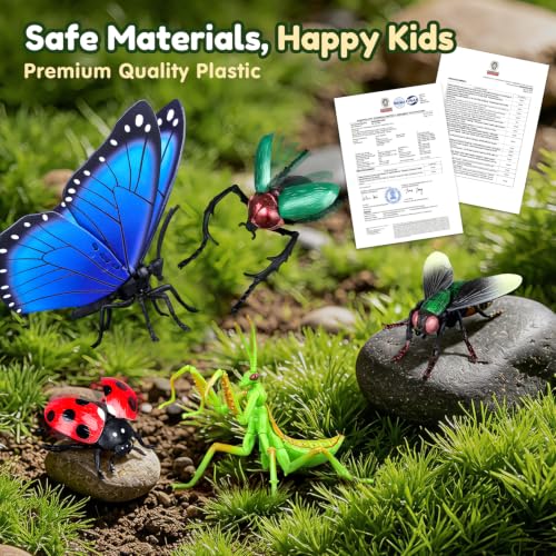 Drefirsa 8Pcs Realistic Bug Building Toy, Educational Toy for Kid Age 6+