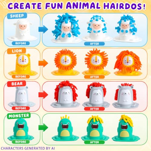 16PCS Play Color Dough Set for Kids Ages 3+,Hair Salon Dough Play Toys