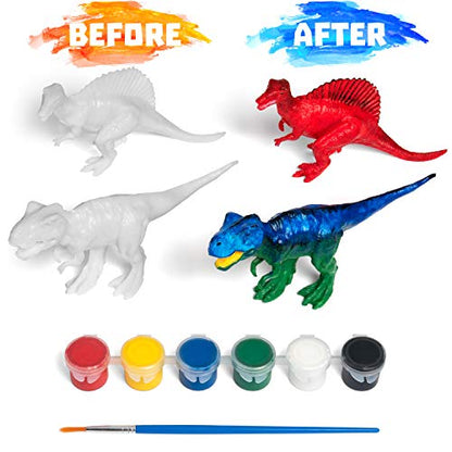 COASTLINE CRAFT STEM.org Dinosaur Painting Kit for Kids with Dino Trivia-Dinosaur Crafts for Kids Ages 3-5 + w/ 2 T-Rex Set - Screen Free, Educational Gifts for Boys - style: Dinosaur Kit