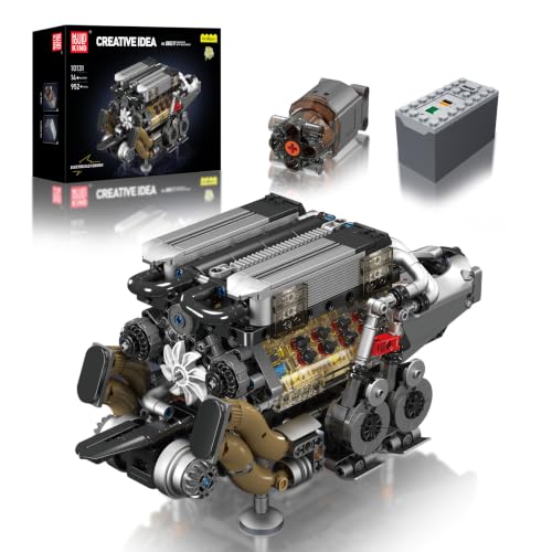 Sosuy W16 Car Engine Model Kit Mini Motor Building Blocks Set that can Runs - color: W16 Engine