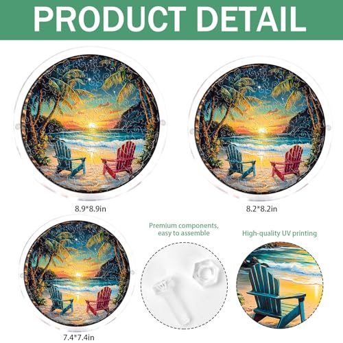 Acrylic Jigsaw Puzzle Suncatcher - Beach Sunset - color: Beach Sunset, size: M-8.2in*8.2in
