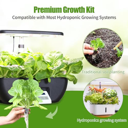 84 pcs Hydroponic Pod Kit for Aero Garden with 12 Grow Baskets, 12 Grow Sponges, 12 Grow Domes, 12 Plant Labels and 36 Seed Pod Label Stickers for All Hydroponics Garden Growing System