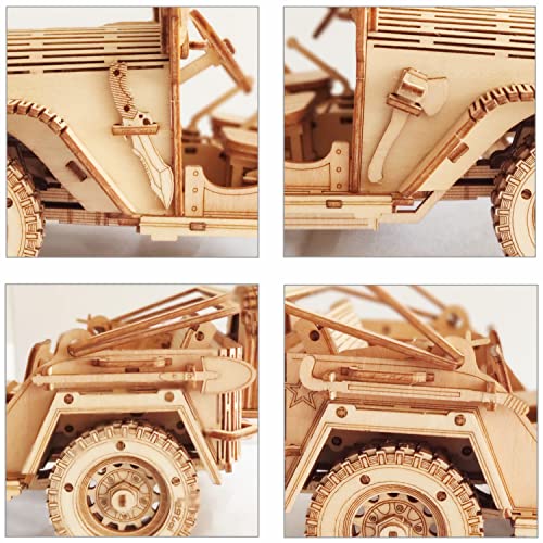 3D Wooden Off-Road Vehicle Puzzle, Wood Crafts DIY Assembly Mechanical SUV Model Kits, Wooden STEM Brain Teaser Puzzle, Christmas Birthday Gifts 3D Puzzle for Adults & Teens - color: Suv