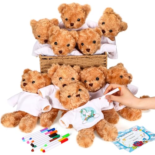 Blueweenly 40 Pcs Make Your Own Stuffed Animal Bear Kit,Brown - color: Brown