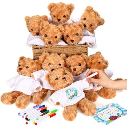 Blueweenly 40 Pcs Make Your Own Stuffed Animal Bear Kit,Brown - color: Brown