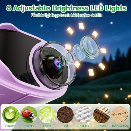 1000X Handheld Digital Microscope for Kids Explorer STEM Toys & Gifts - color: Purple