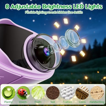 1000X Handheld Digital Microscope for Kids Explorer STEM Toys & Gifts - color: Purple