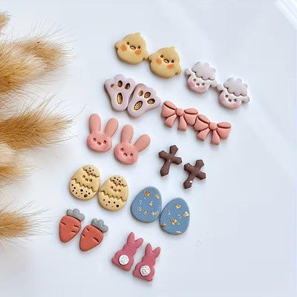 10Pcs Farm Easter Polymer Clay Cutters, - color: Easter