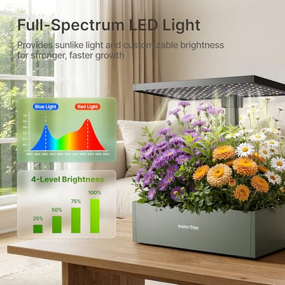 SUNCOZE Smart Hydroponics Growing System, 20 Pods, 25 in Adjustable Height - color: Green