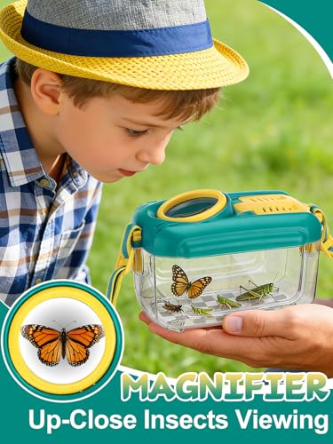 2 Sets Bug Catcher for Kids, Bug Catching Kit Gifts with Butterfly Net Toys - color: Blue + Pink