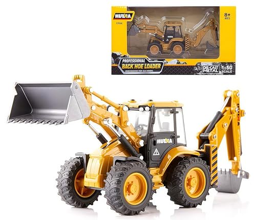Gemini&Genius Backhoe Loader Toy, Alloy Excavator Construction Vehicle Toy