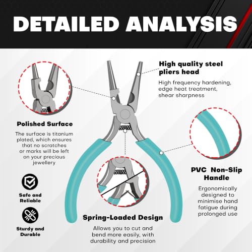C&T 3-Piece Jewelry Pliers Set, Jewelry Making Tools Kit, Micro Jewelry Plier, Jewelry Making Supplies, Pliers set for jewellery making bead winding and shaping wire DIY Crafts - style: 3PC