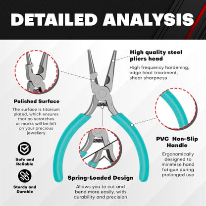 C&T 3-Piece Jewelry Pliers Set, Jewelry Making Tools Kit, Micro Jewelry Plier, Jewelry Making Supplies, Pliers set for jewellery making bead winding and shaping wire DIY Crafts - style: 3PC