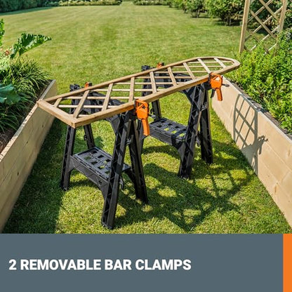 Worx WX065 Clamping Sawhorses with Bar Clamps - style: Clamping Sawhorse Pair